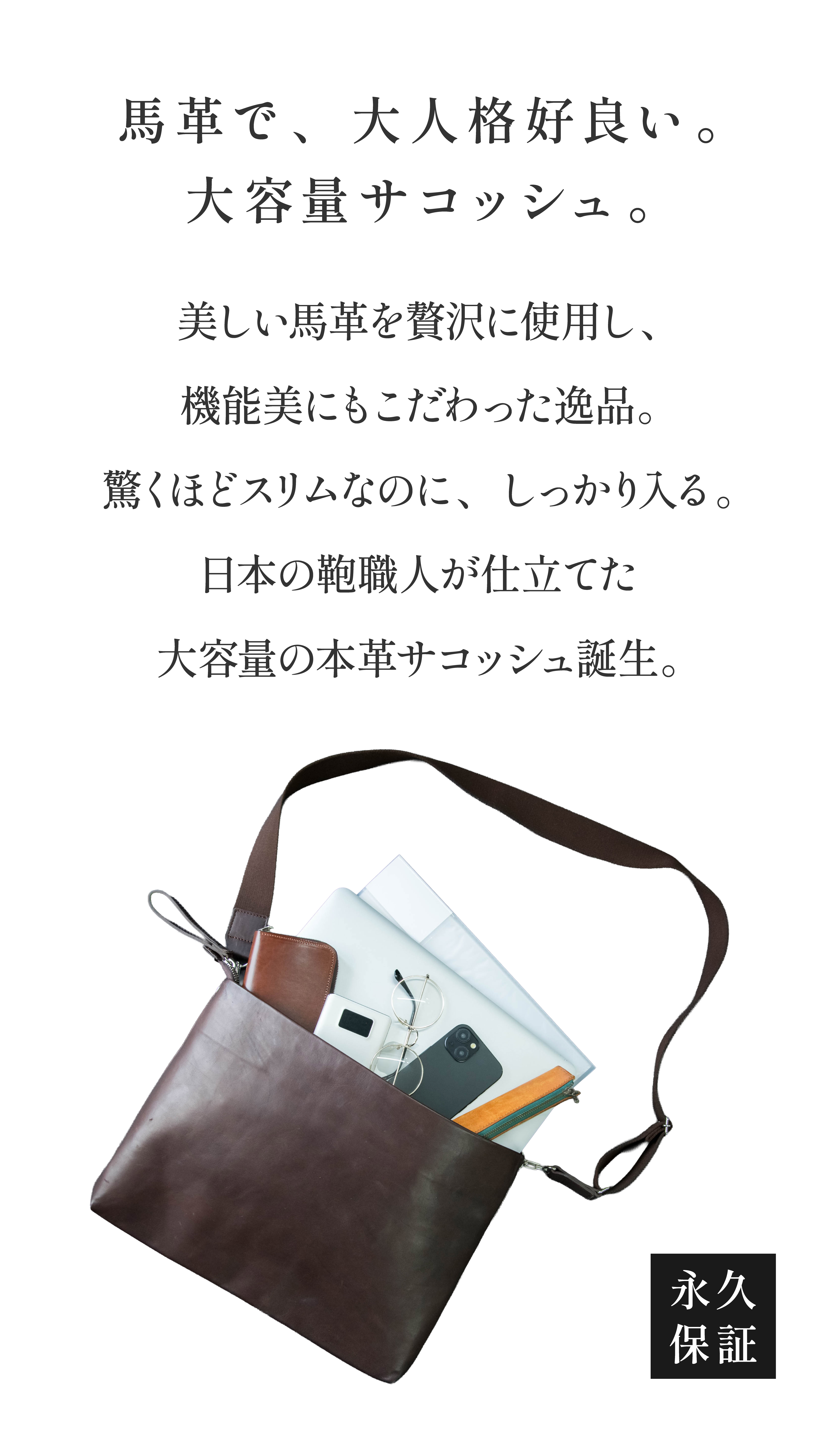 大人サコッシュ2.0馬革_M113_G_Y1 - sinsinレビュー