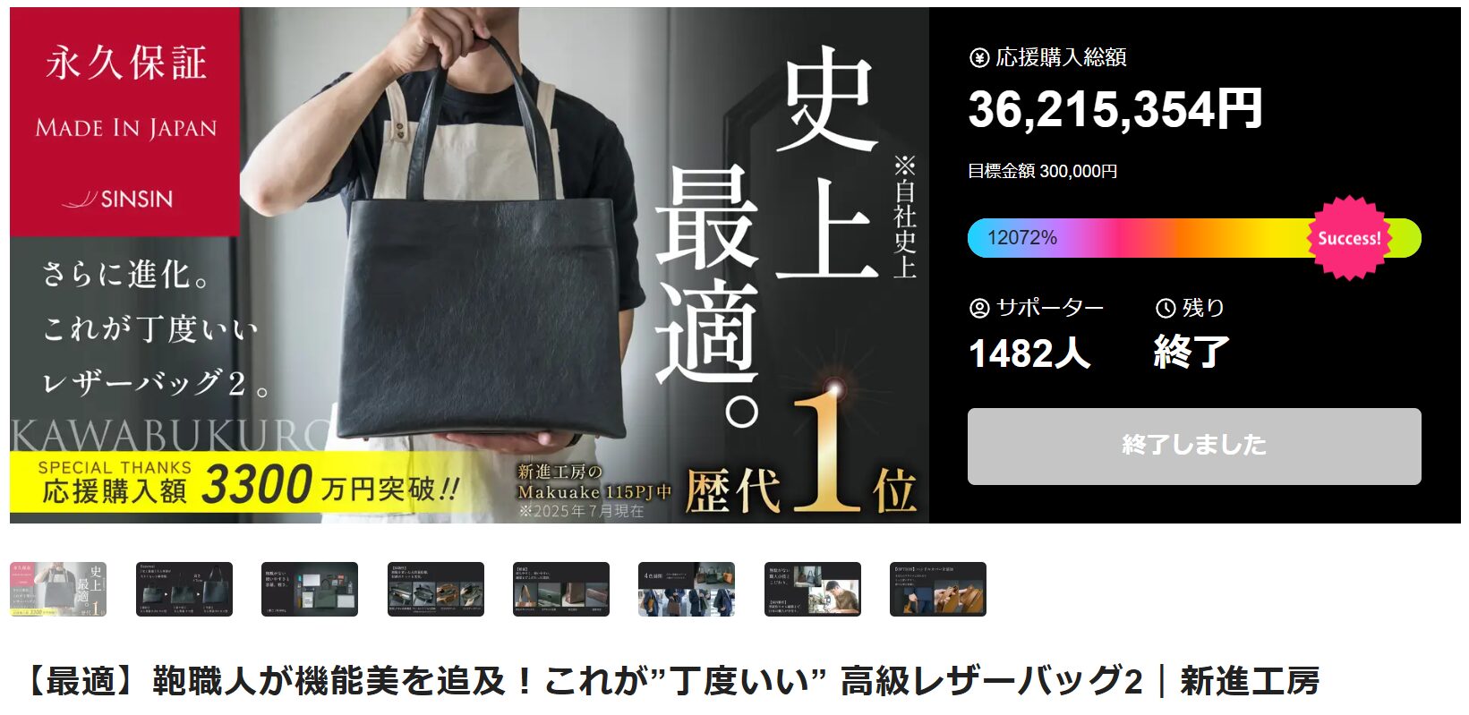 MAKUAKEでの実績画像