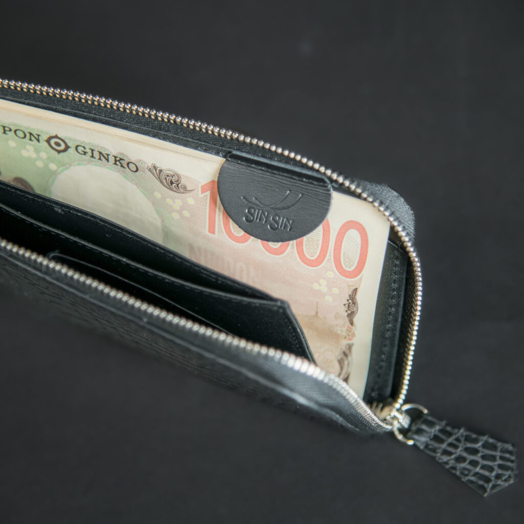 極小L字長財布フルート-Flute- クロコダイルレザー ブラック – SINSIN