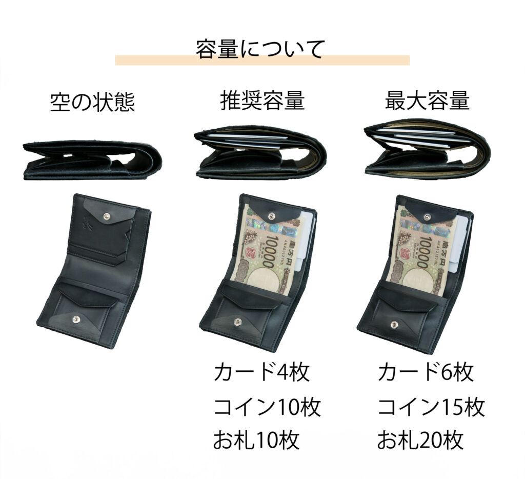 極小二つ折り財布 Coupe-クッペ- ロコダイルレザー ブラック(発送時期