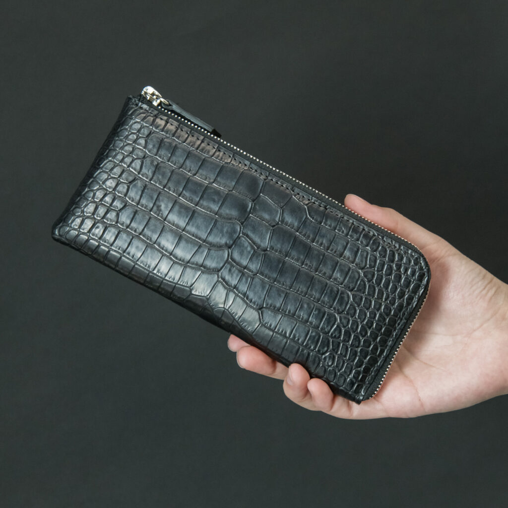 極小L字長財布フルート-Flute- クロコダイルレザー ブラック – SINSIN